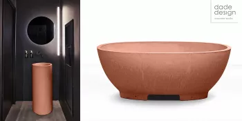 dade Mint Beton Waschsäule dade O Betonbadewanne in Betonfarbe dade TERRA