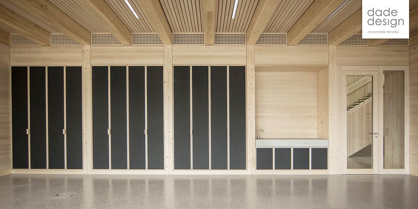 Betonwaschbecken und Betonküche für Schule Widnau in St. Gallen – dade design