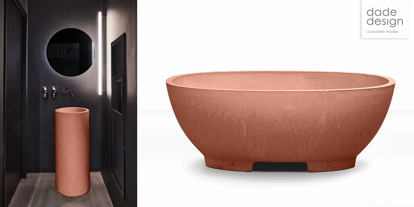 dade Mint Beton Waschsäule dade O Betonbadewanne in Betonfarbe dade TERRA